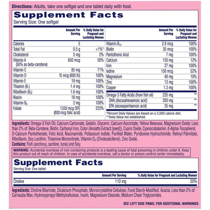 One A Day Prenatal Multivitamins + Choline - 60ct