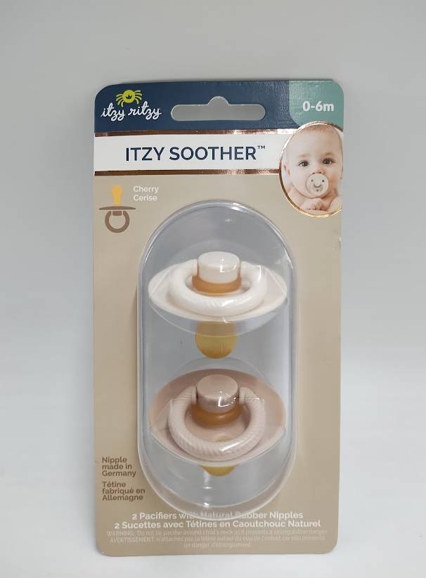 Itzy Ritzy Natural Soother - Natural Rubber Nipple - 2pk - Toast/Coconut