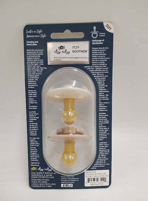 Itzy Ritzy Natural Soother - Natural Rubber Nipple - 2pk - Toast/Coconut