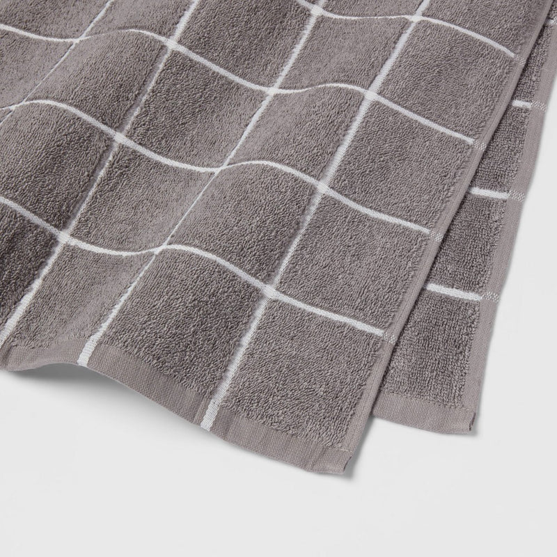 Everyday Grid Bath Towel Dark Gray - Room Essentials™