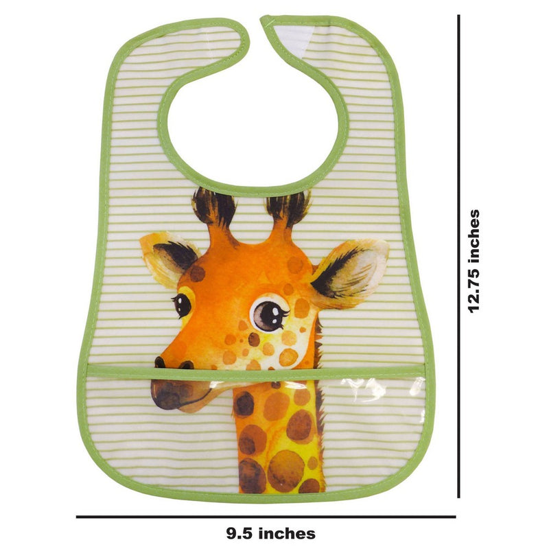 Neat Solutions Toddler Bib Set Peva/Knit Terry - Neutral Safari - 3pk