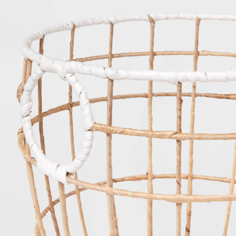 Large Woven Basket Natural with White Rim - Pillowfort™