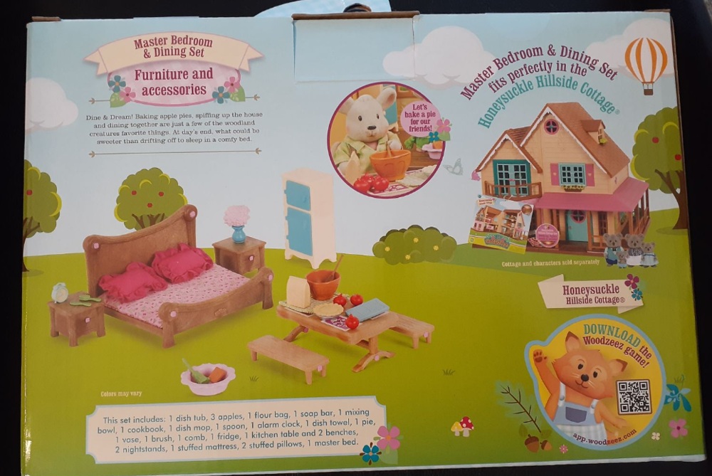 Li'l Woodzeez Miniature Furniture Playset 26pc - Master Bedroom & Dining Set