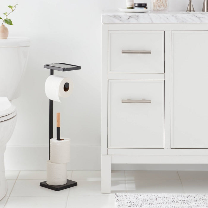 Functional Toilet Paper Holder Matte Black - Brightroom™