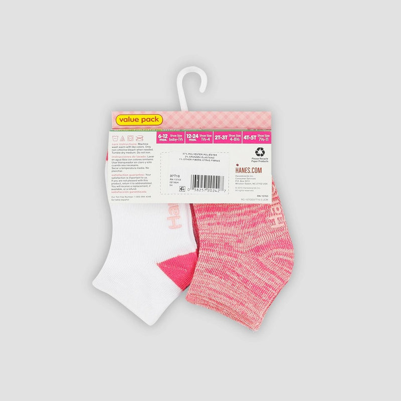 Hanes Toddler Girls' 10pk Athletic Ankle Socks - Colors May Vary 2T-3T