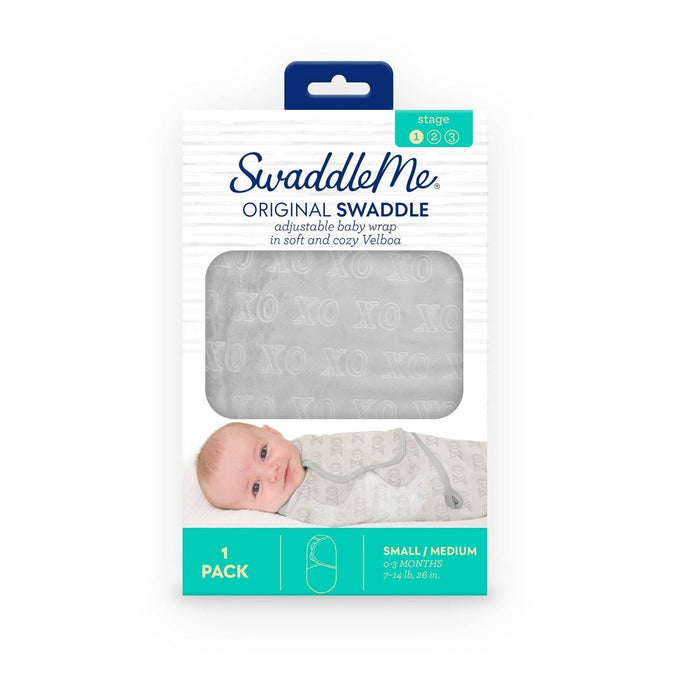 SwaddleMe Original Soft & Cozy Velboa Swaddle Wrap 0-3 Months - Hugs & Kisses