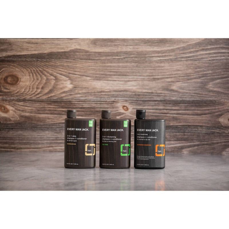 Every Man Jack Men's 2-in-1 Thickening Shampoo and Conditioner with Coconut, Aloe, and Tea Tree Oil - 13.5 fl oz