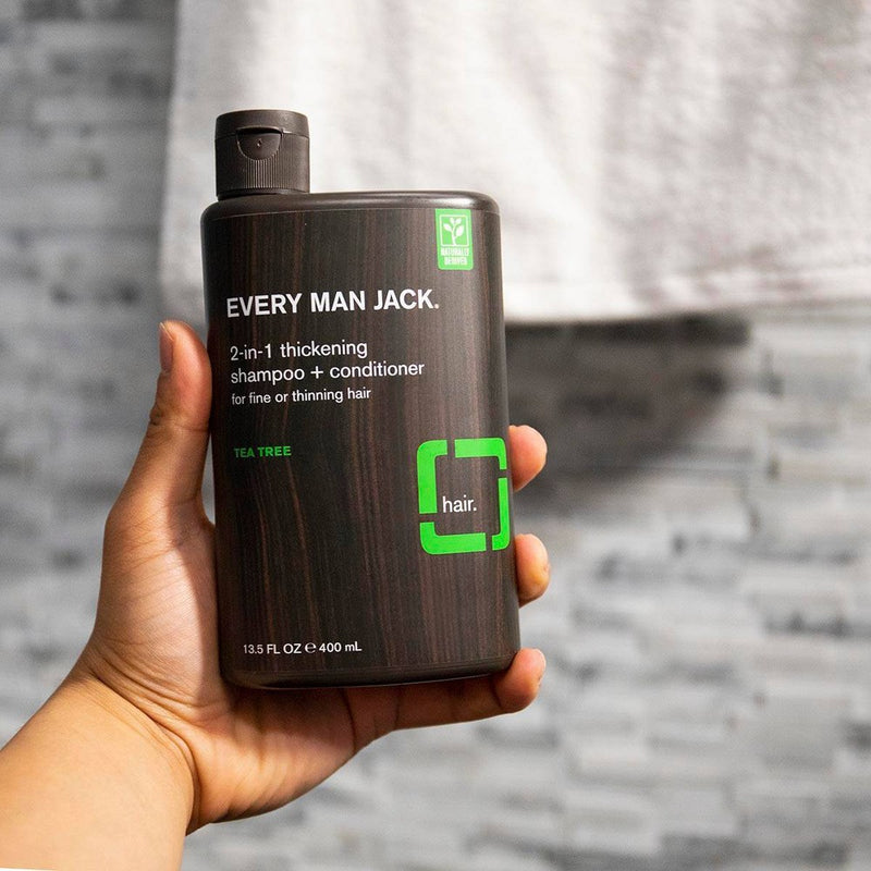 Every Man Jack Men's 2-in-1 Thickening Shampoo and Conditioner with Coconut, Aloe, and Tea Tree Oil - 13.5 fl oz