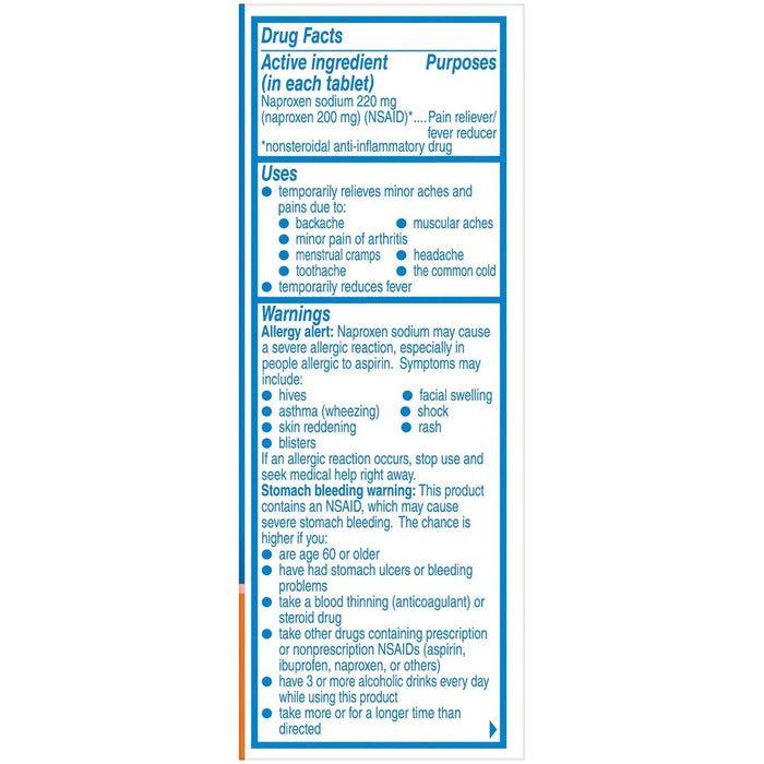 Aleve Back & Muscle Pain Relief Naproxen Sodium Tablets (NSAID) - 50ct