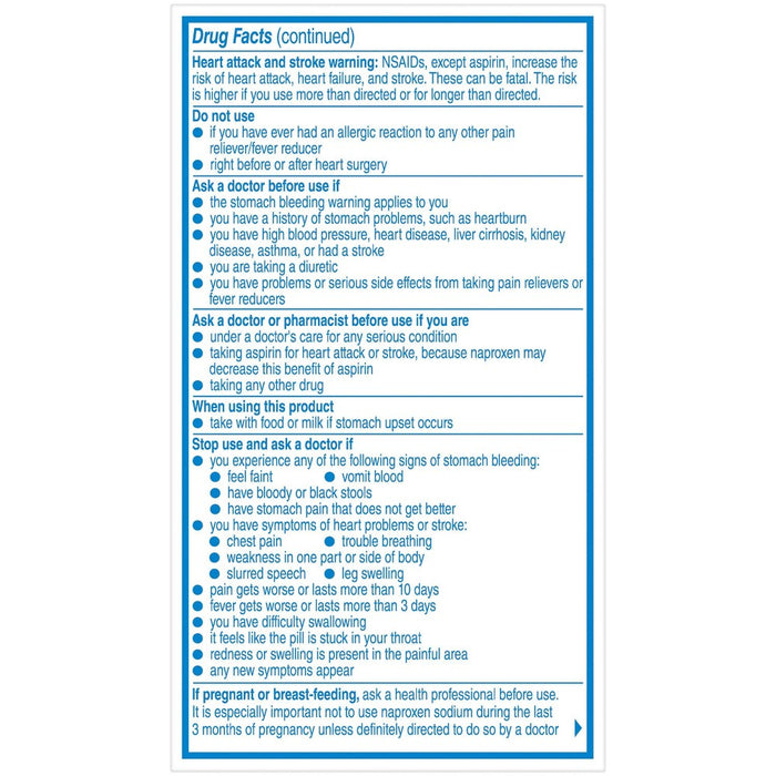 Aleve Back & Muscle Pain Relief Naproxen Sodium Tablets (NSAID) - 50ct
