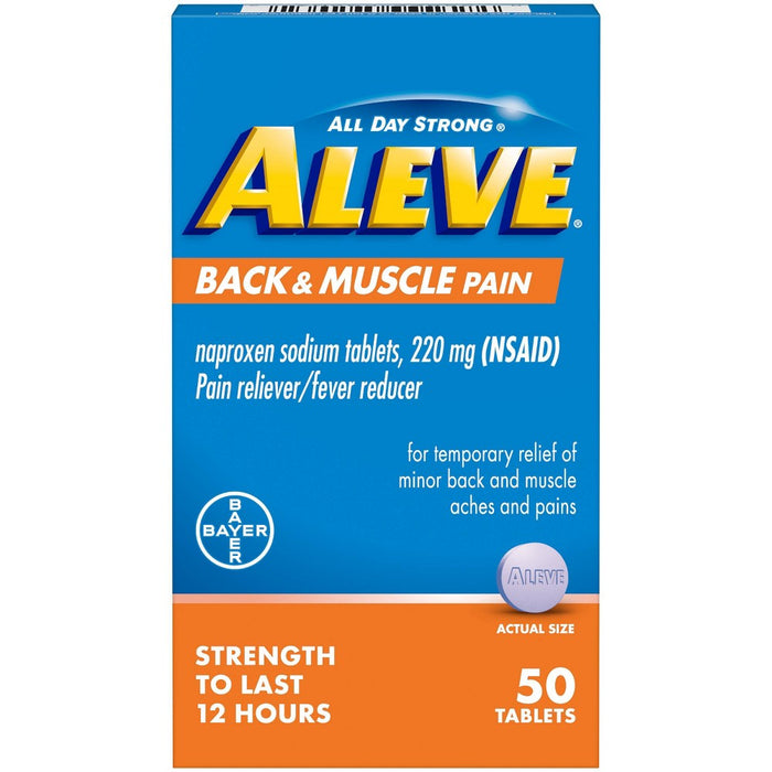 Aleve Back & Muscle Pain Relief Naproxen Sodium Tablets (NSAID) - 50ct