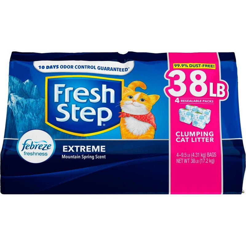 Fresh Step Extreme Scented Litter with the Power of Febreze Clumping Cat Litter - Mountain Spring - 38lb (LOCAL PICKUP ONLY)