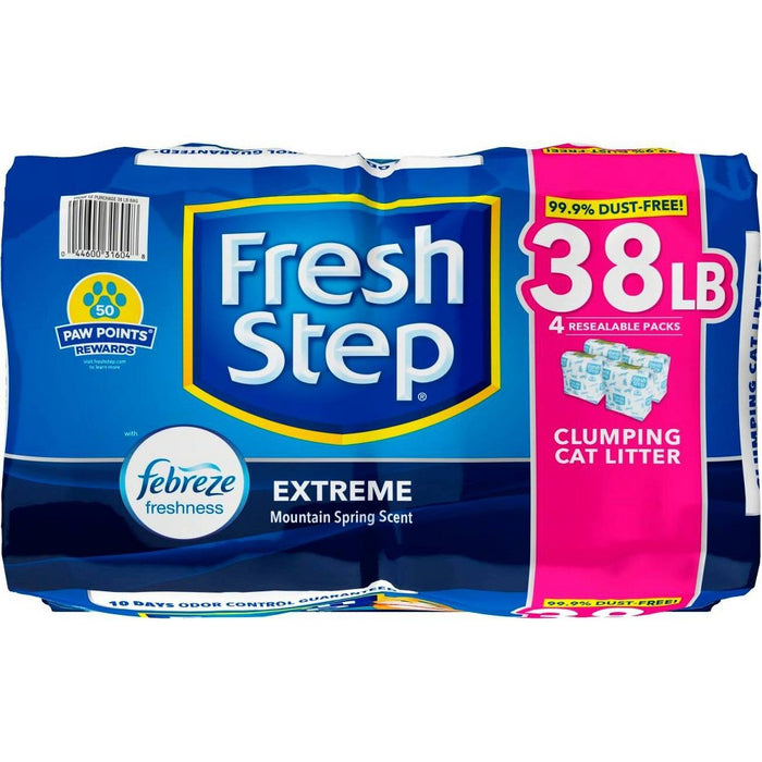 Fresh Step Extreme Scented Litter with the Power of Febreze Clumping Cat Litter - Mountain Spring - 38lb (LOCAL PICKUP ONLY)