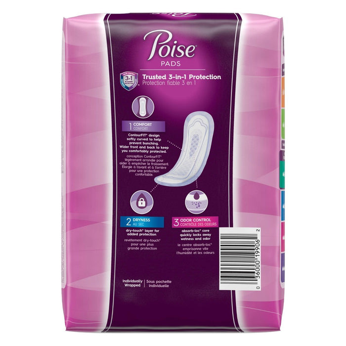 Poise Incontinence Fragrance Free Pads -  Light Absorbency -  Long Length -  24ct