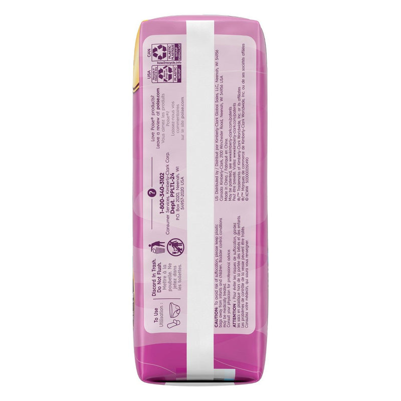 Poise Incontinence Fragrance Free Pads -  Light Absorbency -  Long Length -  24ct