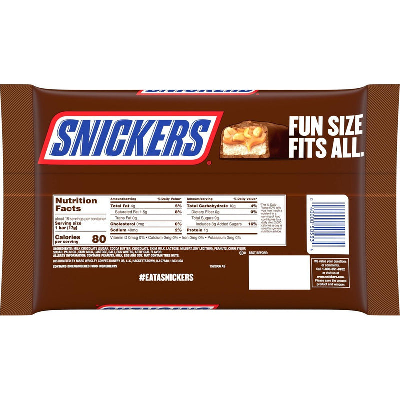 Snickers Fun Size Chocolate Candy Bars - 10.59oz