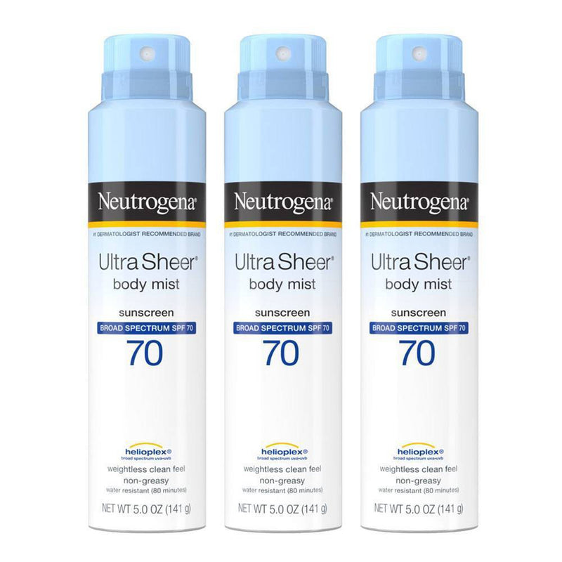 Neutrogena Ultra Sheer Sunscreen Spray - SPF 70 - 5oz EXP: 09/2026