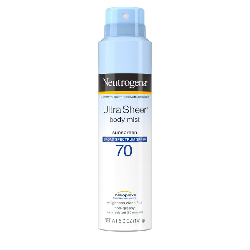 Neutrogena Ultra Sheer Sunscreen Spray - SPF 70 - 5oz EXP: 09/2026