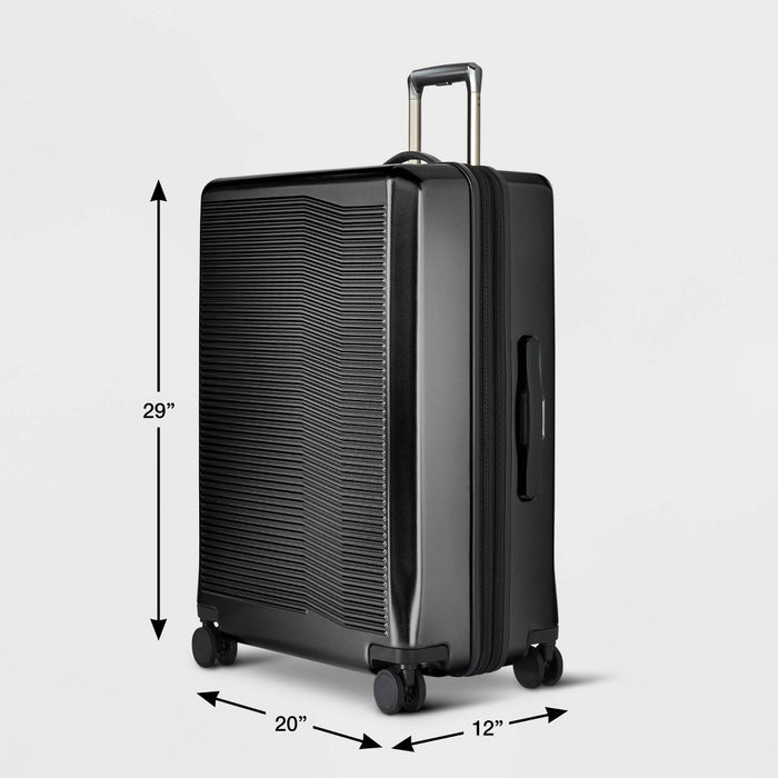 29" Hardside Checked Spinner Suitcase Black - Open Story™ (LOCAL PICKUP ONLY)