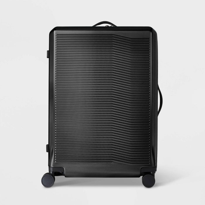 29" Hardside Checked Spinner Suitcase Black - Open Story™ (LOCAL PICKUP ONLY)