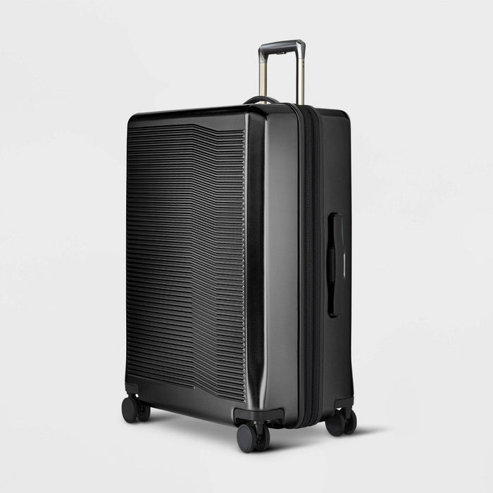 29" Hardside Checked Spinner Suitcase Black - Open Story™ (LOCAL PICKUP ONLY)