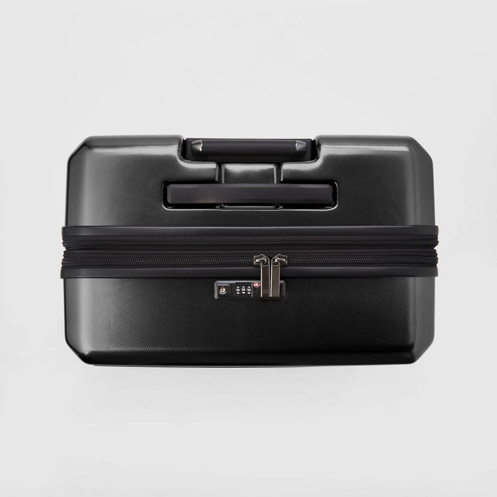 29" Hardside Checked Spinner Suitcase Black - Open Story™ (LOCAL PICKUP ONLY)