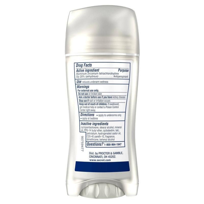 Secret Clinical Strength Invisible Solid Antiperspirant and Deodorant for Women - Clean Lavender - 2.6oz
