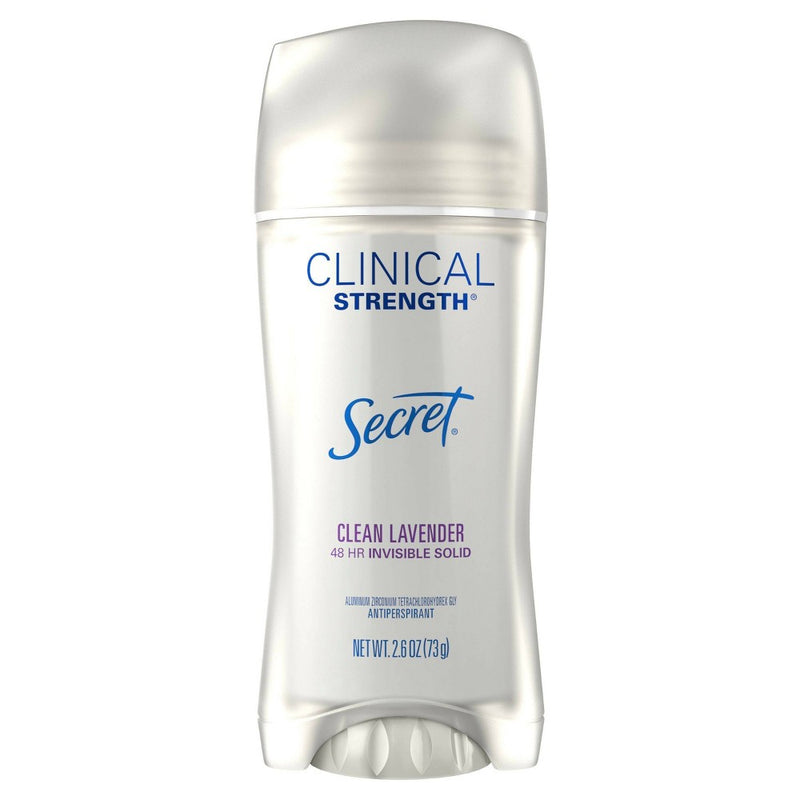 Secret Clinical Strength Invisible Solid Antiperspirant and Deodorant for Women - Clean Lavender - 2.6oz