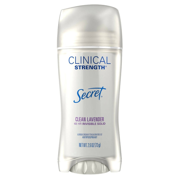 Secret Clinical Strength Invisible Solid Antiperspirant and Deodorant for Women - Clean Lavender - 2.6oz