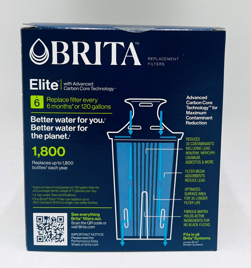 Brita 2ct Elite Replacement Water Filter for Pitchers and Dispensers