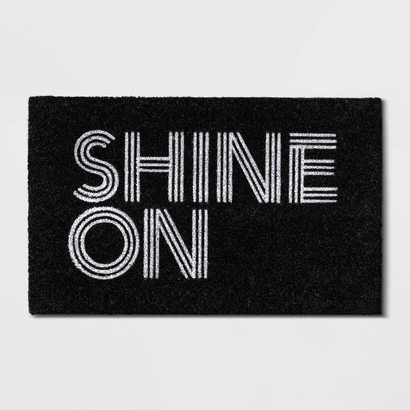 1'6"x2'6" Shine on Doormat Black - Room Essentials™ (LOCAL PICKUP ONLY)