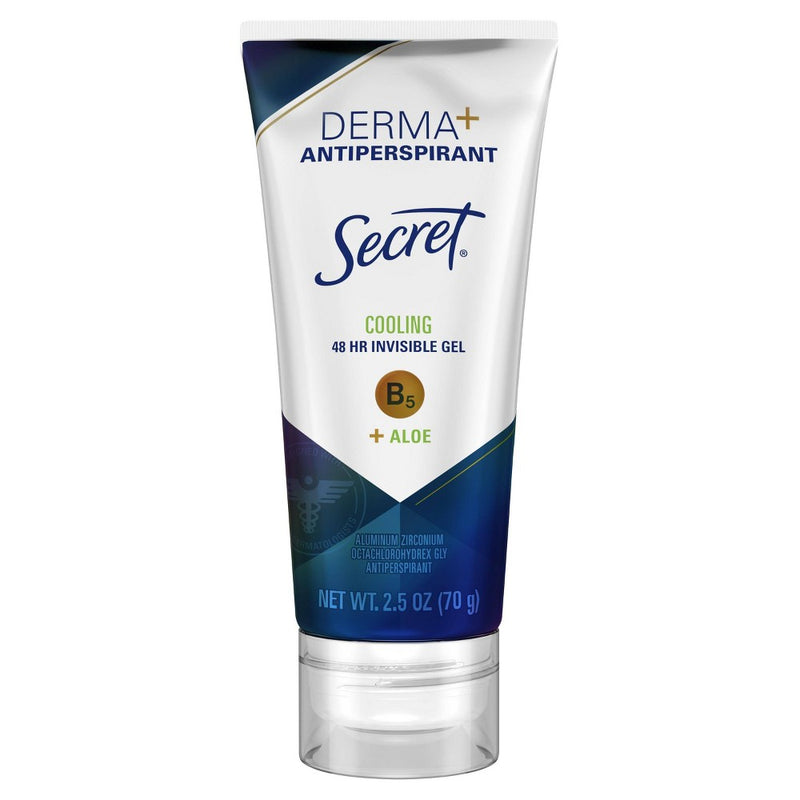 Secret Derma+ 48 Hr. Invisible Gel Antiperspirant and Deodorant - Cooling - Vitamin B5 + Aloe - 2.5oz