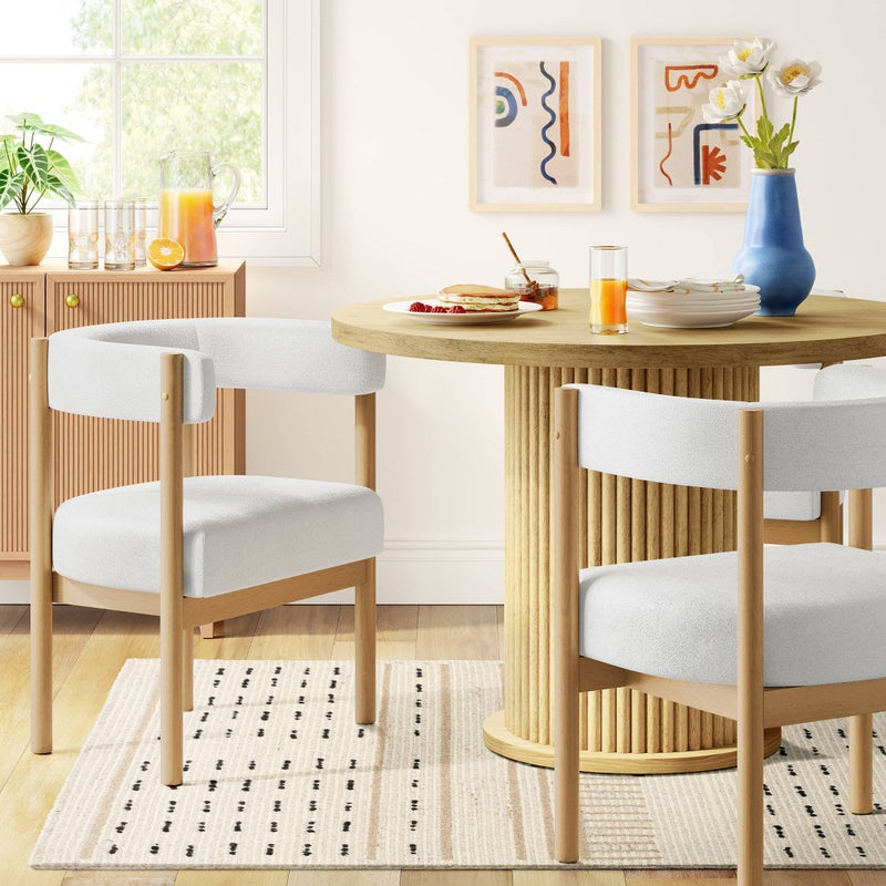 Kenova Upholstered Dining Chair with Wood Dowel Legs Cream - Threshold™ (LOCAL PICKUP ONLY)