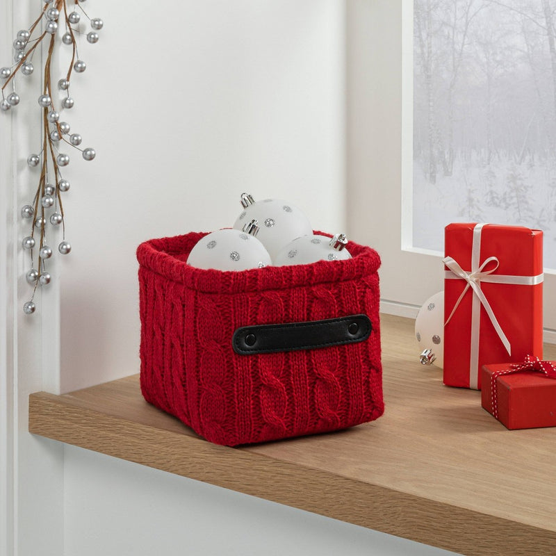 Knit Holiday Basket Red - Threshold™