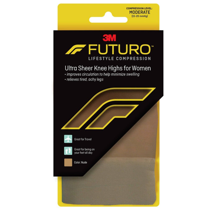 Futuro Ultra Sheer Knee Highs for Women - Nude - Medium