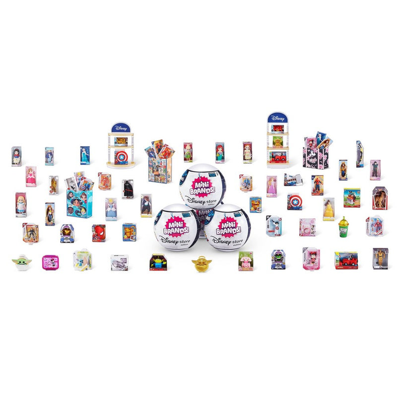 5 Surprise Mini Brands Disney Store Series 1 Mystery Capsule Collectible