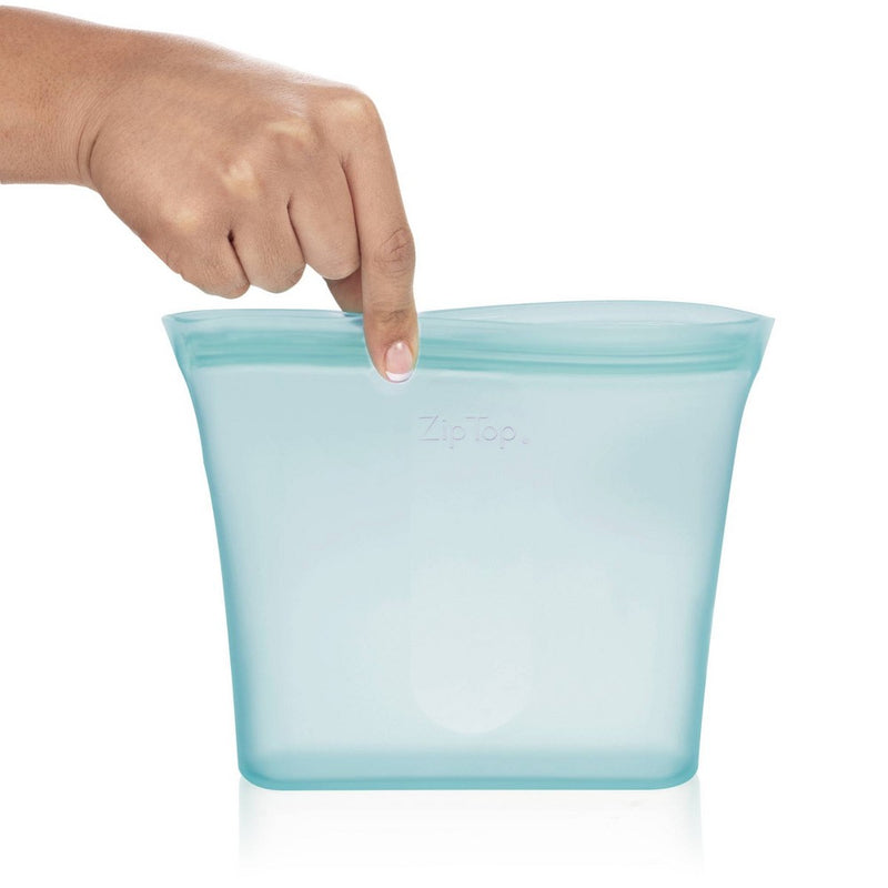Zip Top 24oz Reusable 100% Platinum Silicone Container - Sandwich Bag - Teal