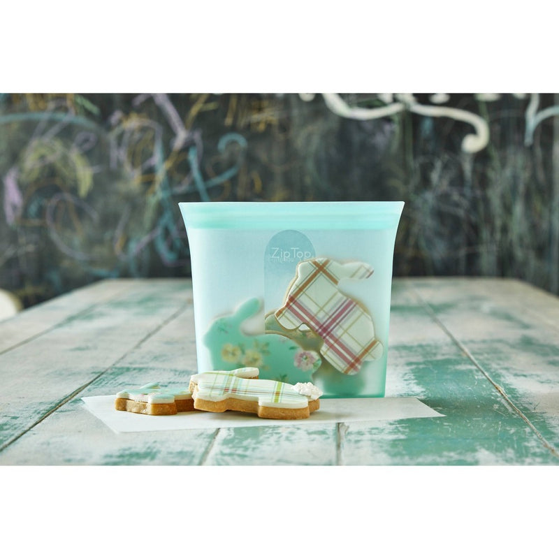 Zip Top 24oz Reusable 100% Platinum Silicone Container - Sandwich Bag - Teal
