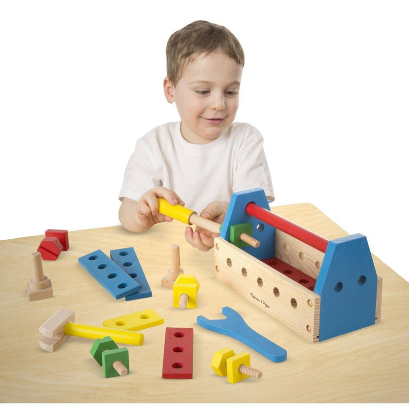 Melissa & Doug Take-Along Tool Kit Wooden Construction Toy (24pc)