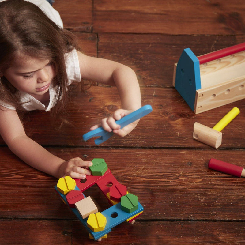 Melissa & Doug Take-Along Tool Kit Wooden Construction Toy (24pc)