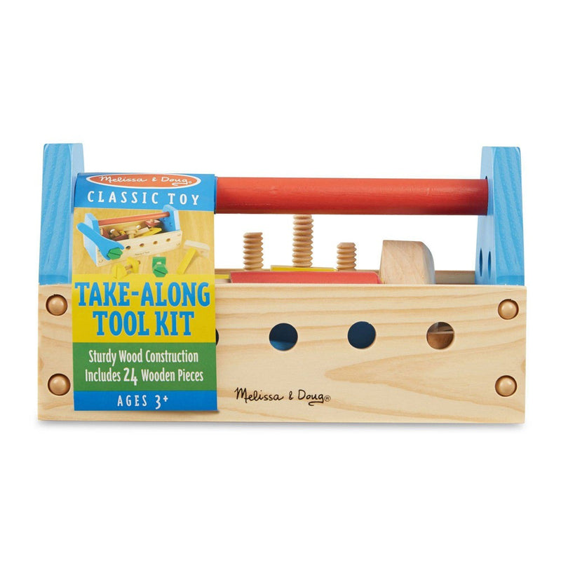 Melissa & Doug Take-Along Tool Kit Wooden Construction Toy (24pc)