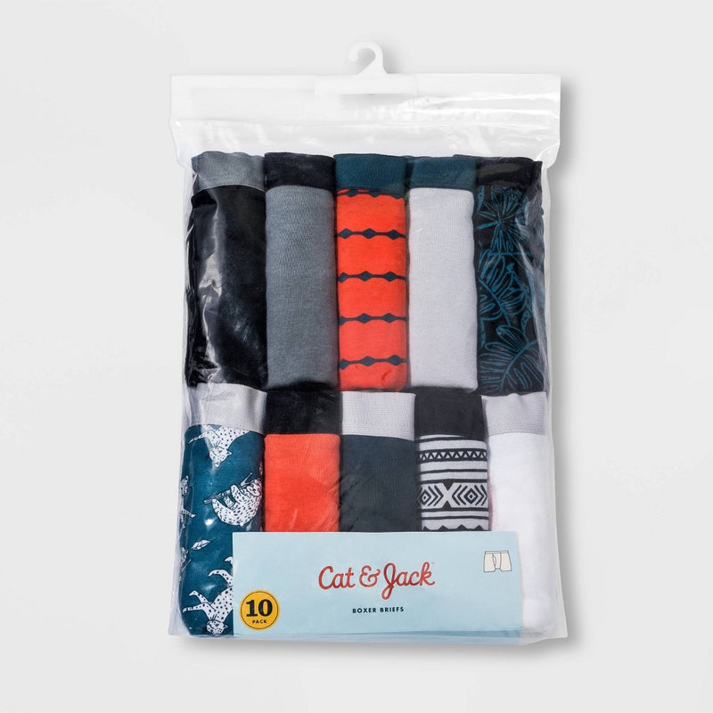 Boys' 10pk Boxer Briefs - Cat & Jack™ L
