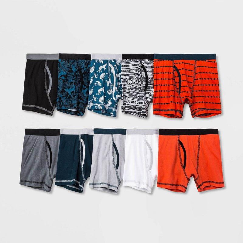 Boys' 10pk Boxer Briefs - Cat & Jack™ L
