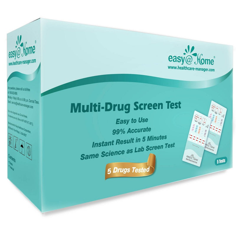 Easy@Home 5 Panel Instant Drug Test Kit – 5pk -EXP 07/2023