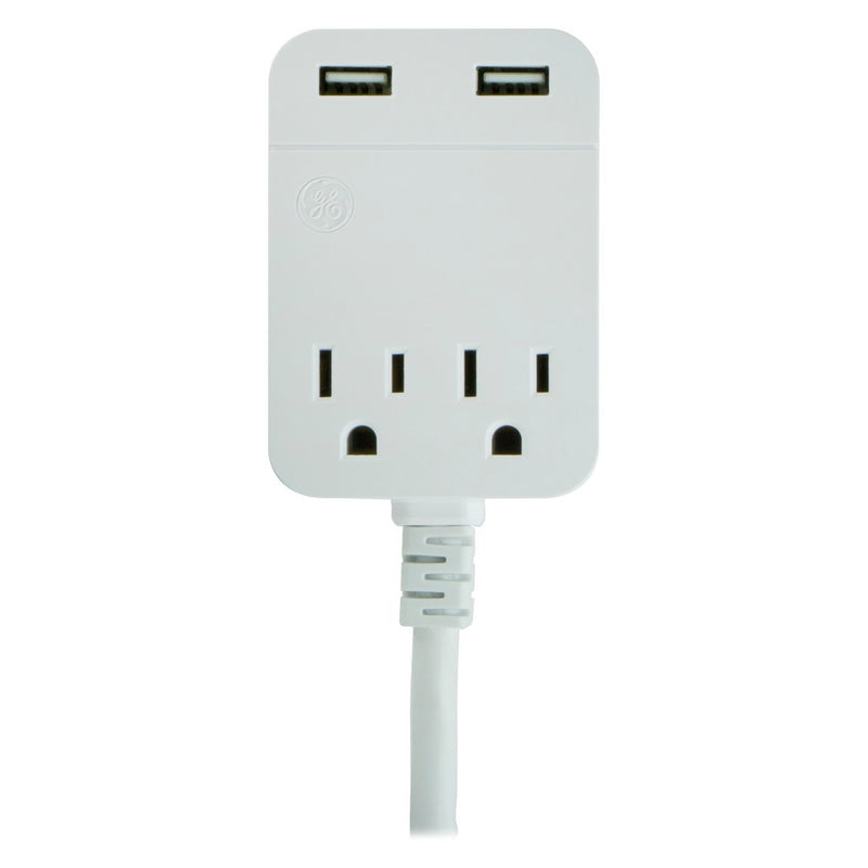 General Electric 12' 2.4A 2 USB 2 Outlets Surge Extension Cord White - SEE DETAILS