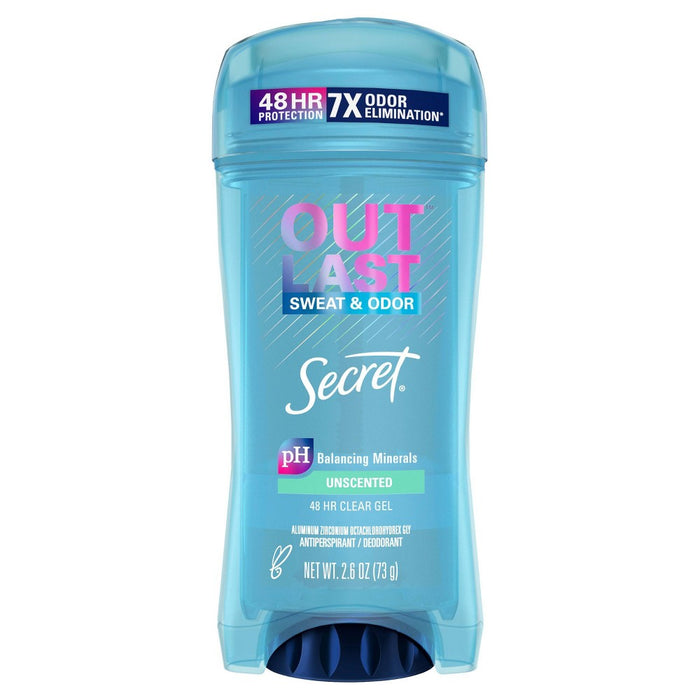 Secret Outlast Clear Gel Antiperspirant & Deodorant for Women Unscented - 2.6oz
