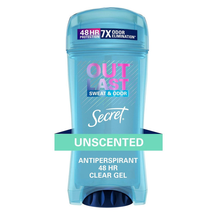 Secret Outlast Clear Gel Antiperspirant & Deodorant for Women Unscented - 2.6oz