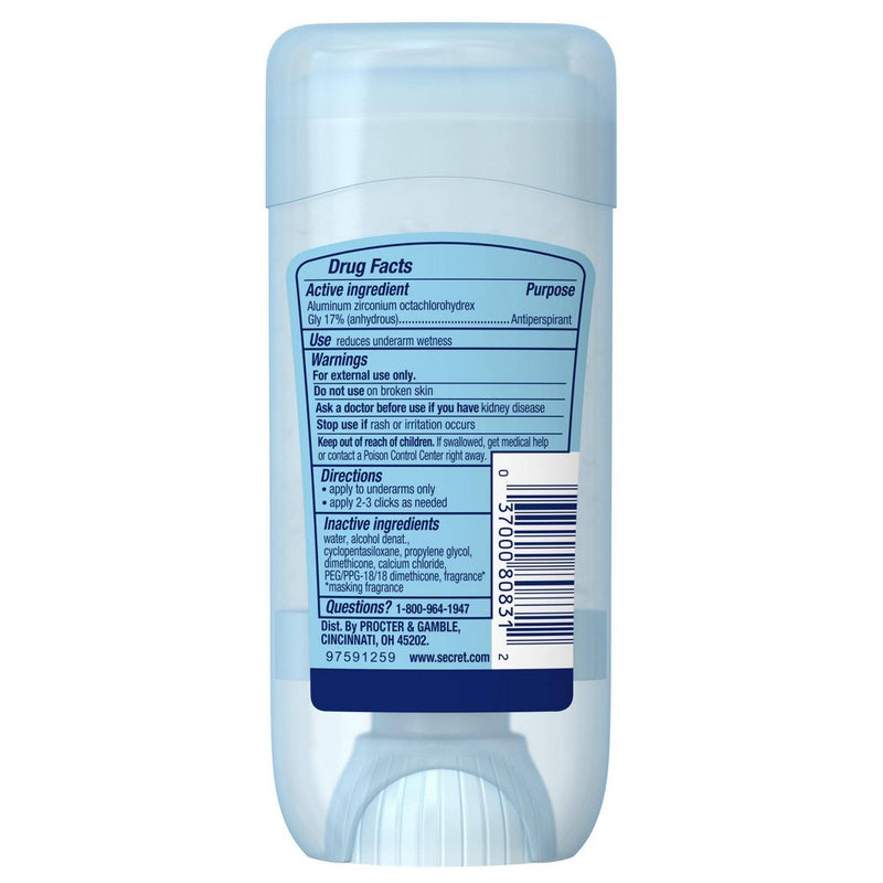 Secret Outlast Clear Gel Antiperspirant & Deodorant for Women Unscented - 2.6oz