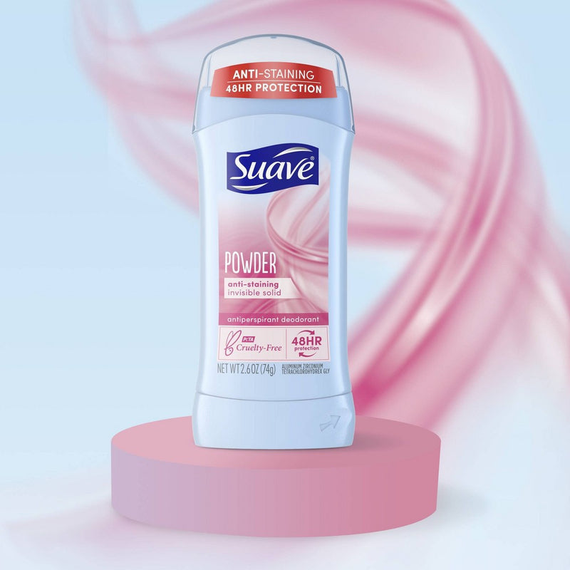 Suave Powder Anti-Staining 48-Hour Antiperspirant & Deodorant Stick - 2.6oz