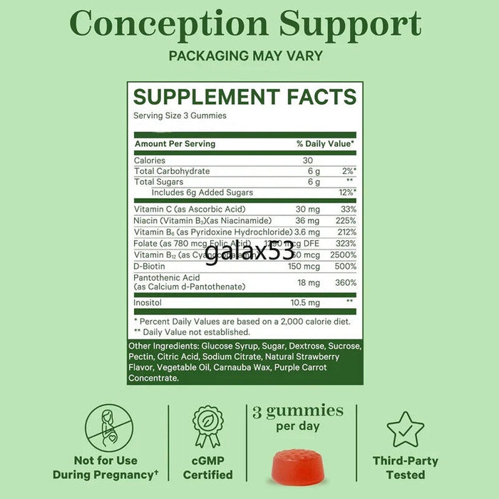 Prenatal vitamins, inositol+vitamin B6+folic acid